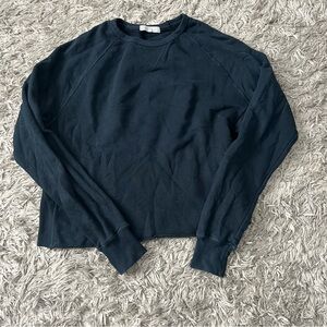 Joah Brown Raw Hem Crewneck Sweatshirt